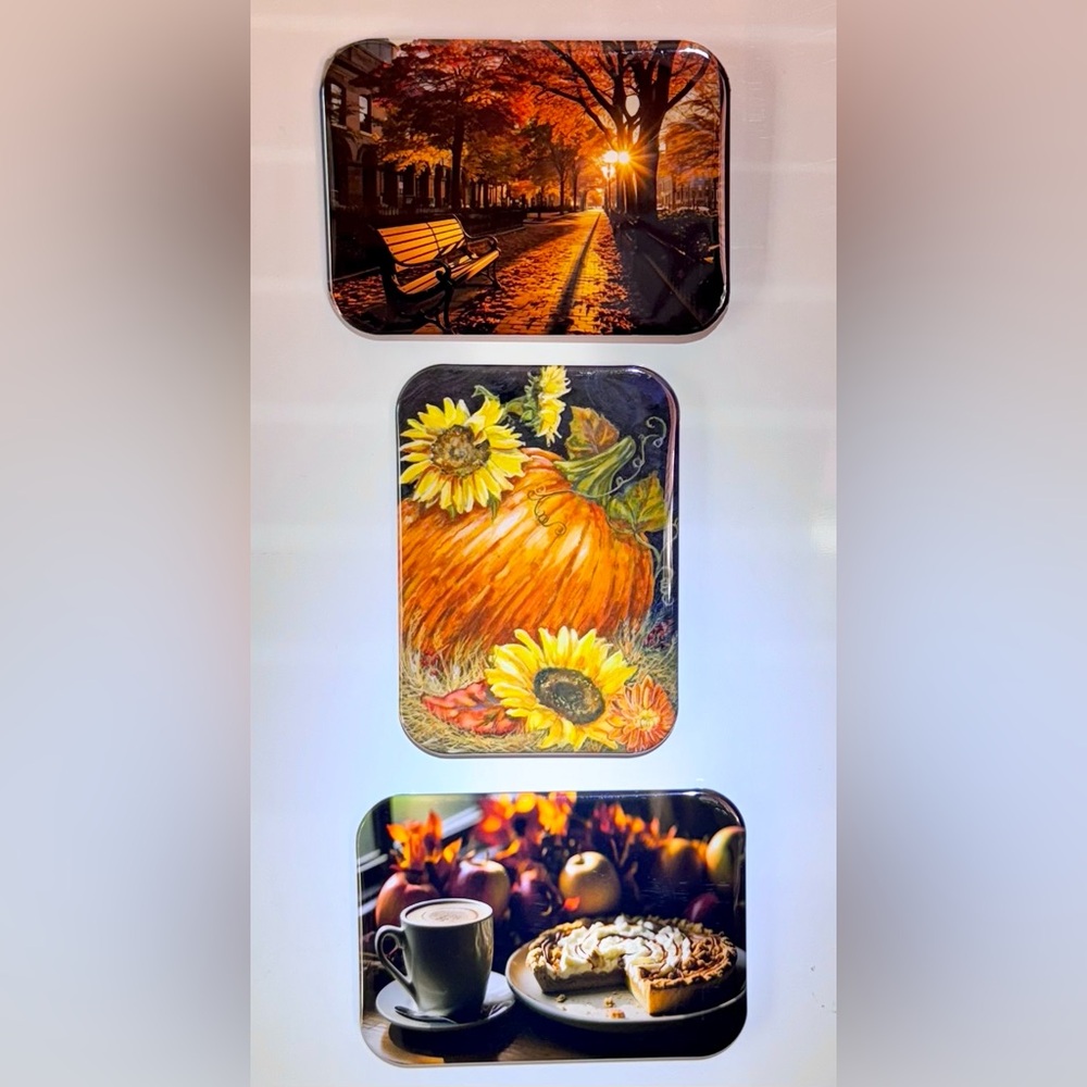 Fall Autumn Vibes Fridge/Locker Magnets